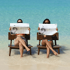 Reading on the beach