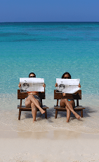 Reading on the beach